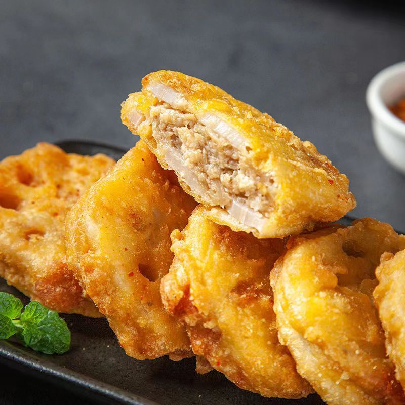 俏滋郎香脆藕盒夹油炸小吃香脆藕盒冷冻食品藕夹肉油炸半成即食 3袋千