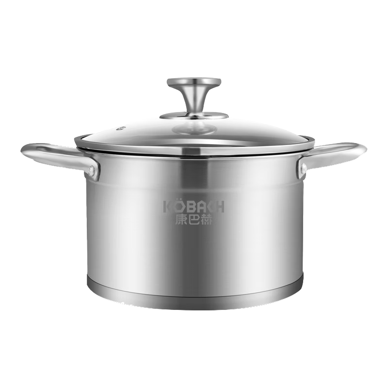 康巴赫（KBH） 汤锅304不锈钢22cm家用通用热奶煮面锅煮锅欧式汤锅稀饭锅 欧式汤锅 22cm