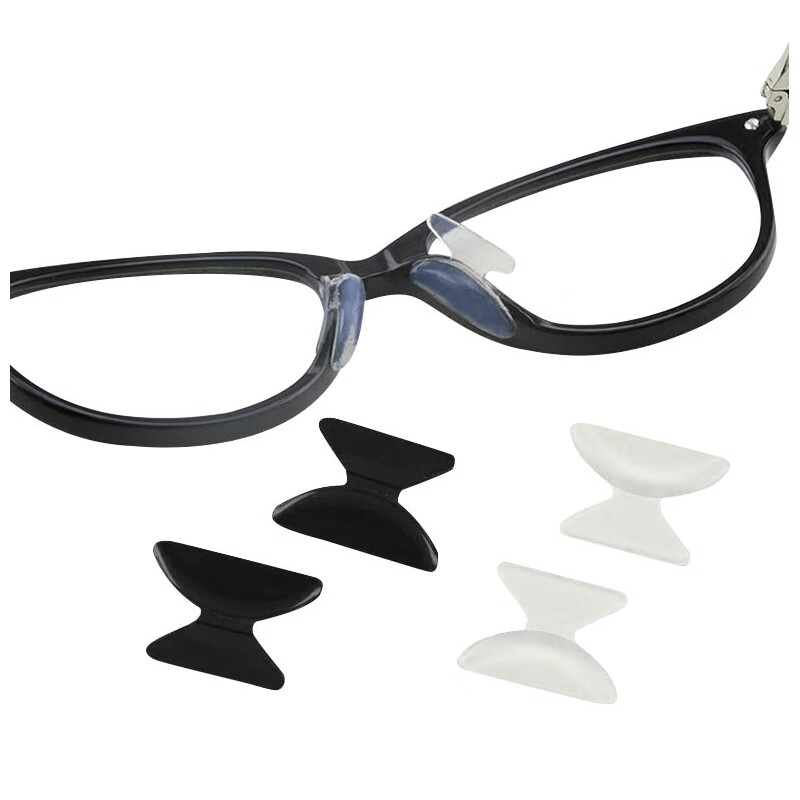 慕风(MOFORM)粘贴式硅胶鼻垫 成人眼镜防滑鼻托 太阳镜防掉配件 16052 黑色L号2对装