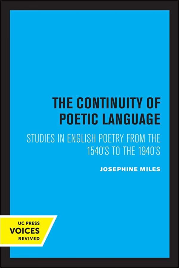 预订 the continuity of poetic language: studies in english