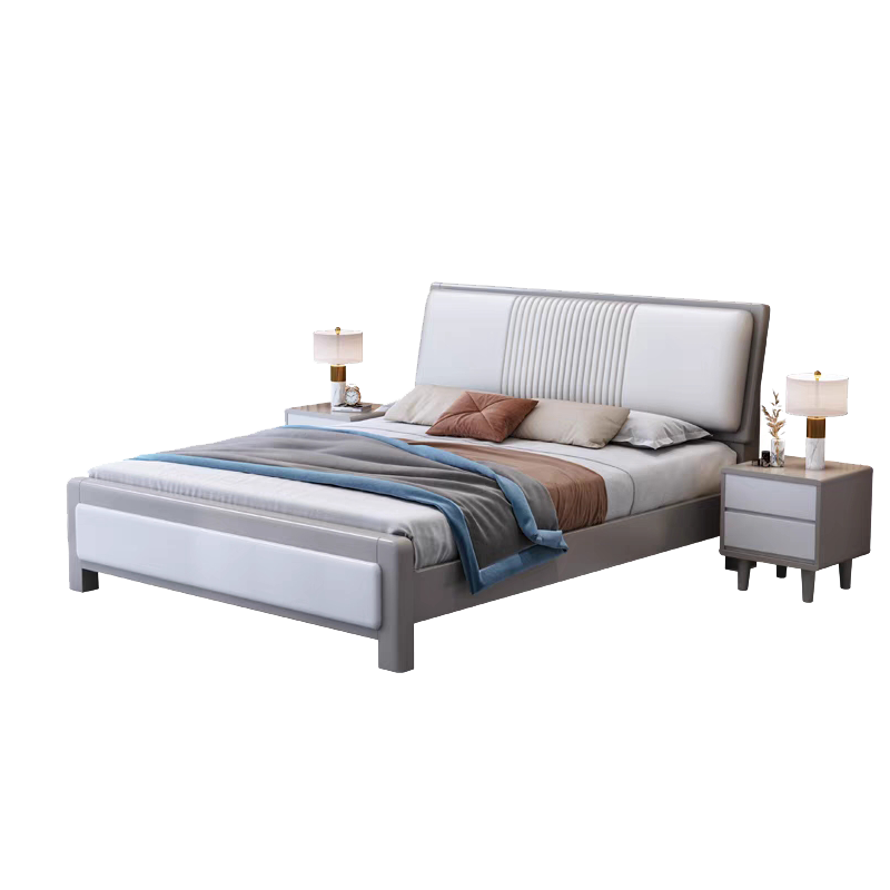 沐眠 实木床双人床1.8米2米含床垫现代简约北欧风卧室床GR-509 1.5