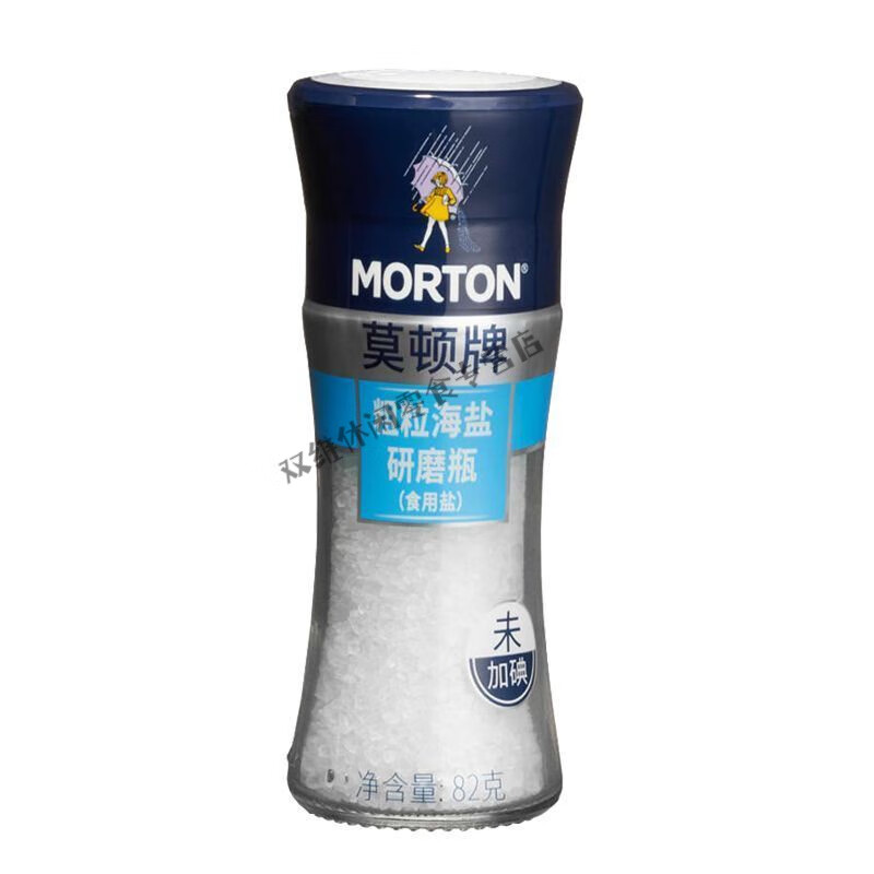 食芳溢莫顿粗粒海盐 研磨瓶装82g 无碘粗盐 大颗粒海盐 美国莫顿海盐