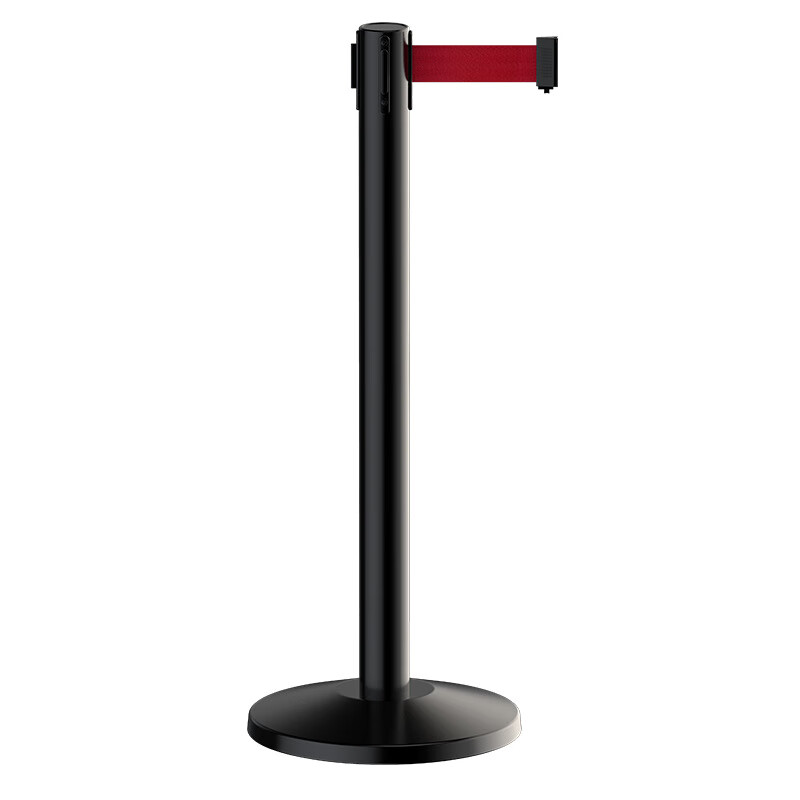 一米线伸缩护栏商场排队隔离带 栏杆警戒线一米栏logo印刷 磨砂黑