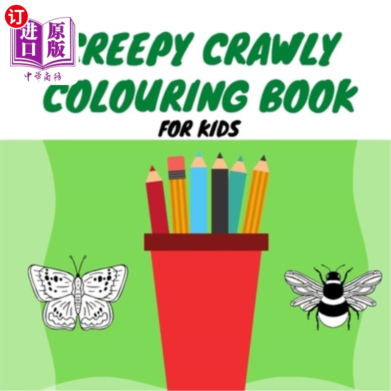 海外直订creepy crawly colouring book for kids 给孩子们的毛骨悚然
