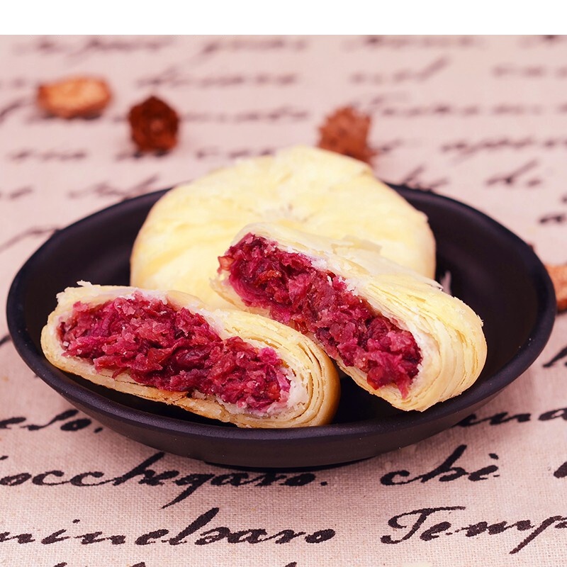 虎钢馋云南特产玫瑰鲜花饼酥皮饼休闲网红零食礼包昆明冠生园鲜花