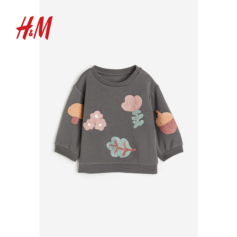 H&M2023秋季新款童装女婴卫衣1204805 深灰色 100/56属于什么档次？