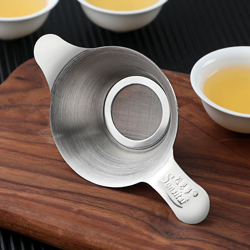 PJ不锈钢茶滤茶漏泡茶过滤网茶滤网茶漏器茶具配件功夫茶隔漏网 540ML直身杯+号茶漏整套