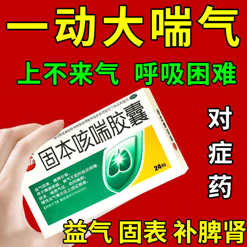 固本咳喘胶囊 治咳喘气喘药 一动就喘呼吸困难上不来气胸闷气短虚劳
