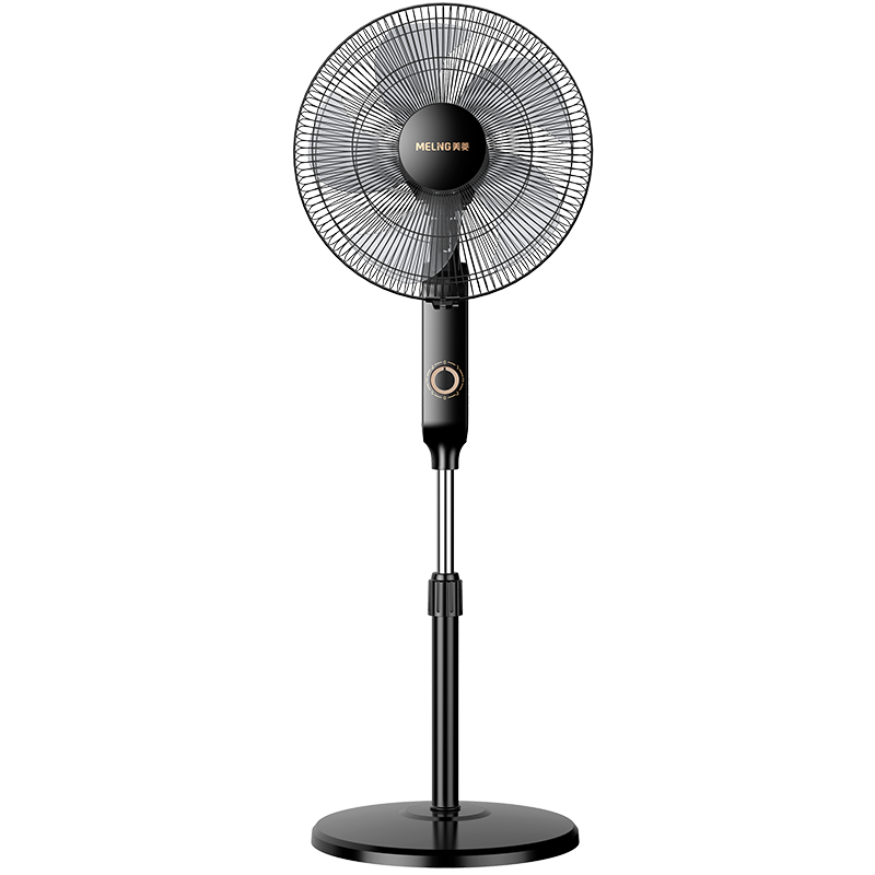 美菱（MeiLing） 电风扇家用摇头落地扇轻音电扇宿舍办公室客厅大风量循环扇 五叶3档16英寸黑色机械款