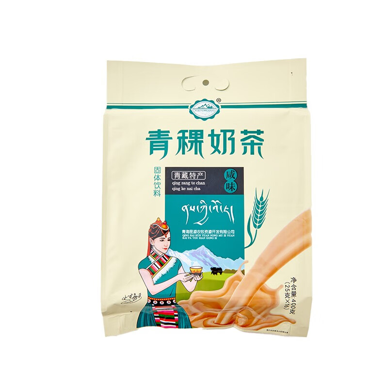 雪域梅朵青海特产雪域梅朵青稞 酥油奶茶甜味咸味燕麦 红枣奶茶 礼品 400g*1盒 青稞奶茶【咸味】