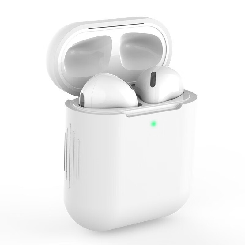 崇捷 蓝牙无线耳机保护套i12液态硅胶套适用于苹果1/2代耳机保护壳软性壳 【Airpods 1/2】通用耳机套【白色】