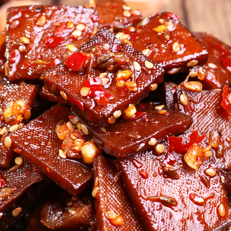 番薯鲜森平江香辣重辣酱干125克*10袋香干湖南特产零食小时儿时豆腐干