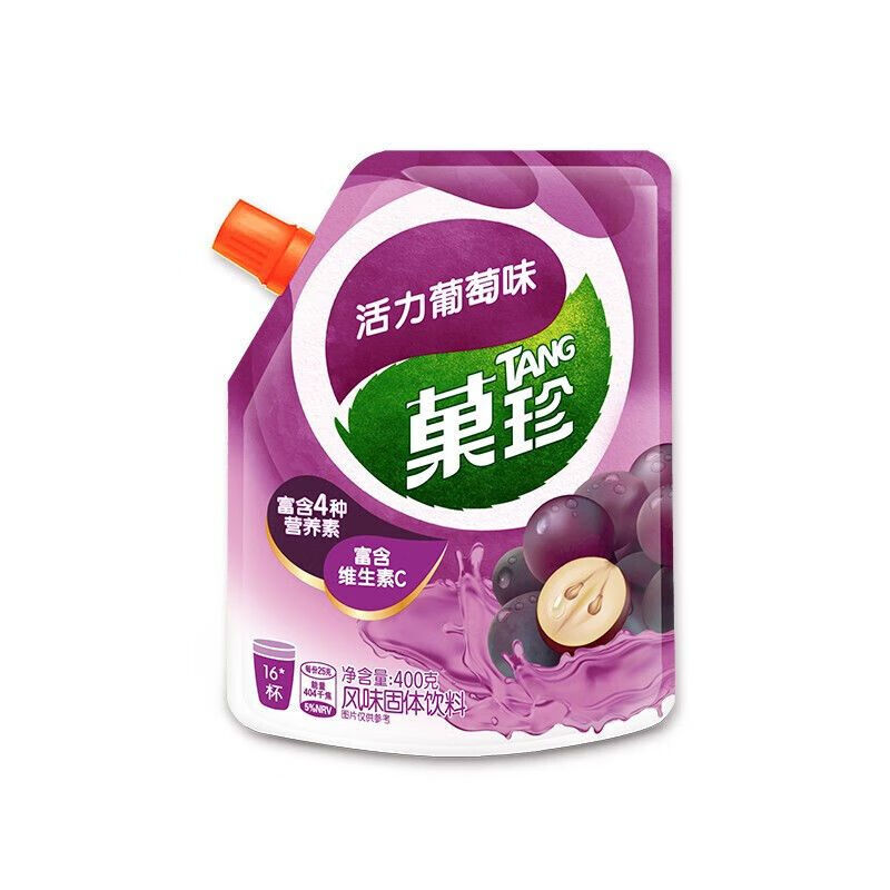 果珍400g果汁粉冲饮粉维c甜橙柠檬味橙汁粉速溶固体饮料 活力葡萄味
