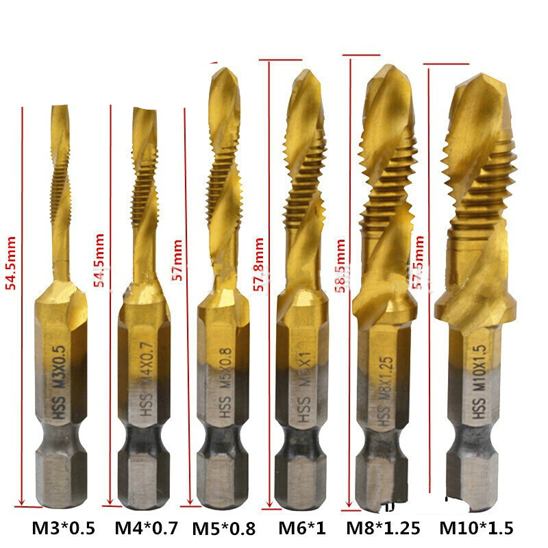 六角柄三合一复合丝锥 钻攻倒角一体螺旋机用攻丝z 公制复合丝锥:m3