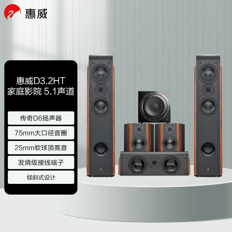 惠威（HiVi-Swans）D3.2HT系列声道家庭影院套装 客厅家用电视音响 落地影院 组合音箱 D3.2HT（5.1声道）