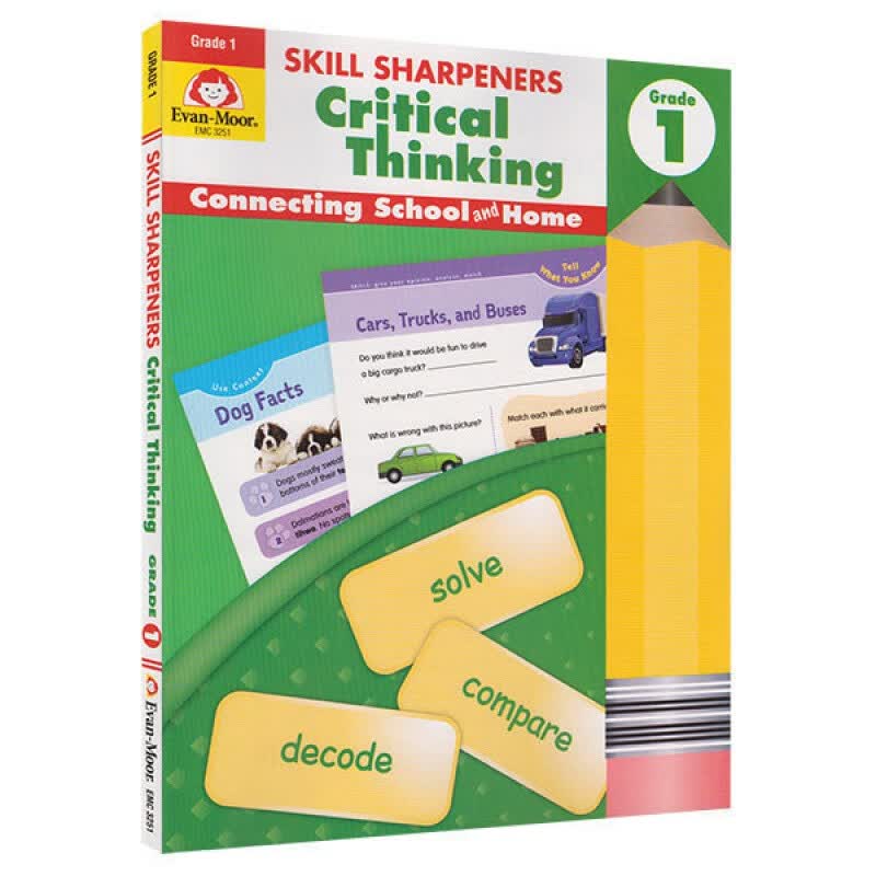 一年级批判性思维 Skill Sharpeners Critical Thinking Grade 1 美国加州教辅英文原版系列 小学生英语学习 家庭练习册 Evan Moor