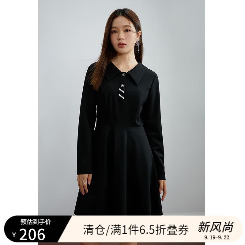 独束大码女装复古学院风减龄针织连衣裙女秋季新款微胖mmA字裙潮 黑色 XL使用感如何?