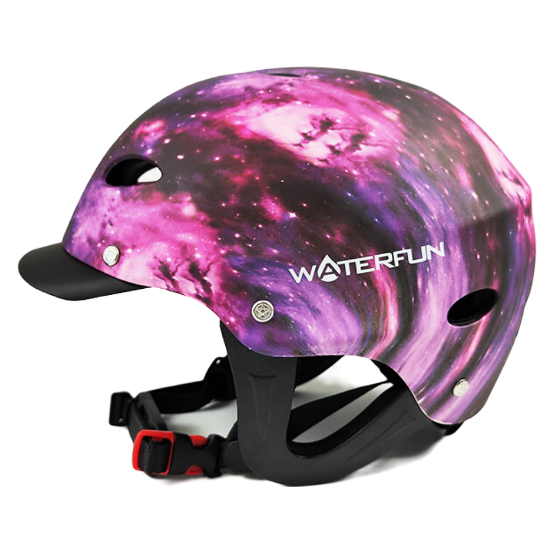 水趣（WaterFun）專業(yè)水上運動可漂浮頭盔槳板球漂流摩托艇減震全盔印花透氣浮水盔 星空（帶帽檐）