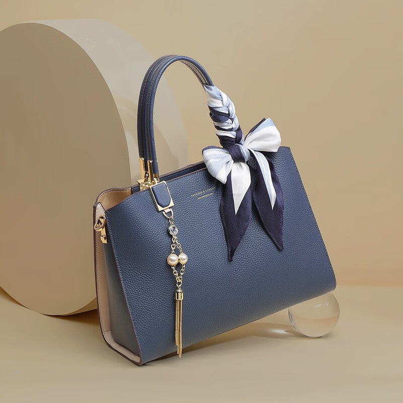 纪诗哲(GIEVSZHE)包包女包新款轻奢女士单肩斜挎手提包情人节生日礼物送老婆 蓝色