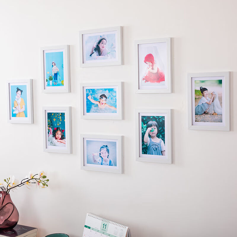 莎庭照片墙组合挂墙上相框5寸6寸7寸10寸九宫格创意卧室房间客厅装饰
