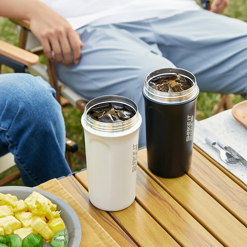 乐扣乐扣（LOCK&LOCK）沙沙保温杯便携提环大容量运动健身户外保温保冷杯开学军训水杯 LHC4276LGRY-浅灰 750ml