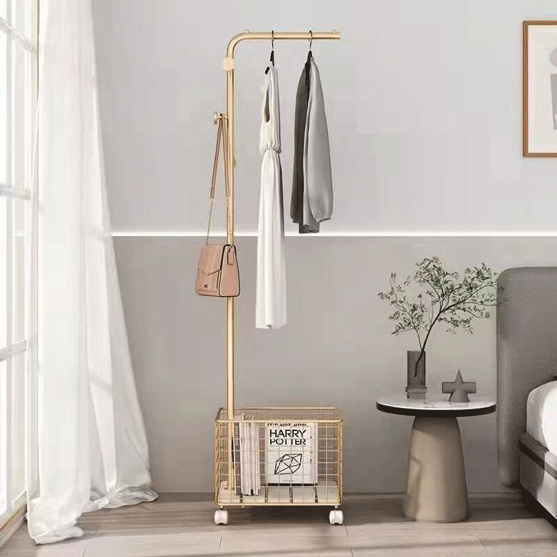 家丽人 衣帽架北欧卧室简约挂衣架落地轻奢衣架落地铁艺立式晾衣衣服架