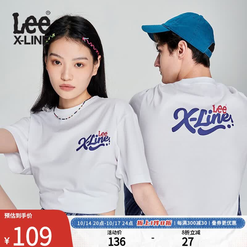 Lee XLINE23新品舒适版logo印花男女同款短袖T恤LUT0054434LE 白色（尺码偏大，小一码购买） L怎么样,好用不?