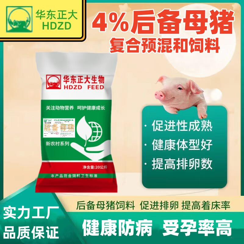 正大华东正大预混料4%后备母猪专用料营养均衡促进母猪性发育适时发情