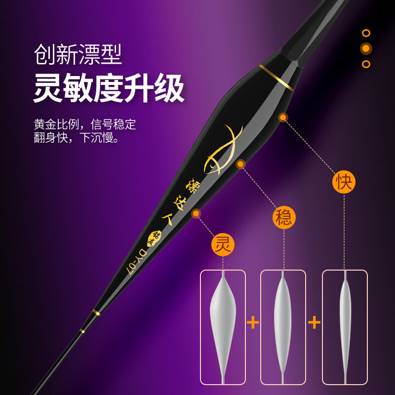 漂达人全紫光夜光漂咬钩变色爆闪电子漂日夜两用冷光漂尾醒目夜钓夜光漂 DY-09【吃铅5.0g】9目全紫尾 【咬钩变色】二支+2粒电池