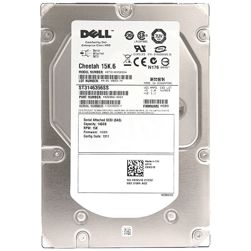 戴尔dell st3146356ss 146g 15k sas 3.5英寸服务器硬盘