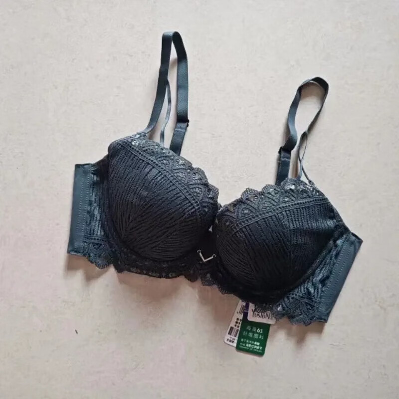 铭汇通羽诗芬品牌聚拢上薄下厚海藻无痕舒适高品质内衣 灰 80a