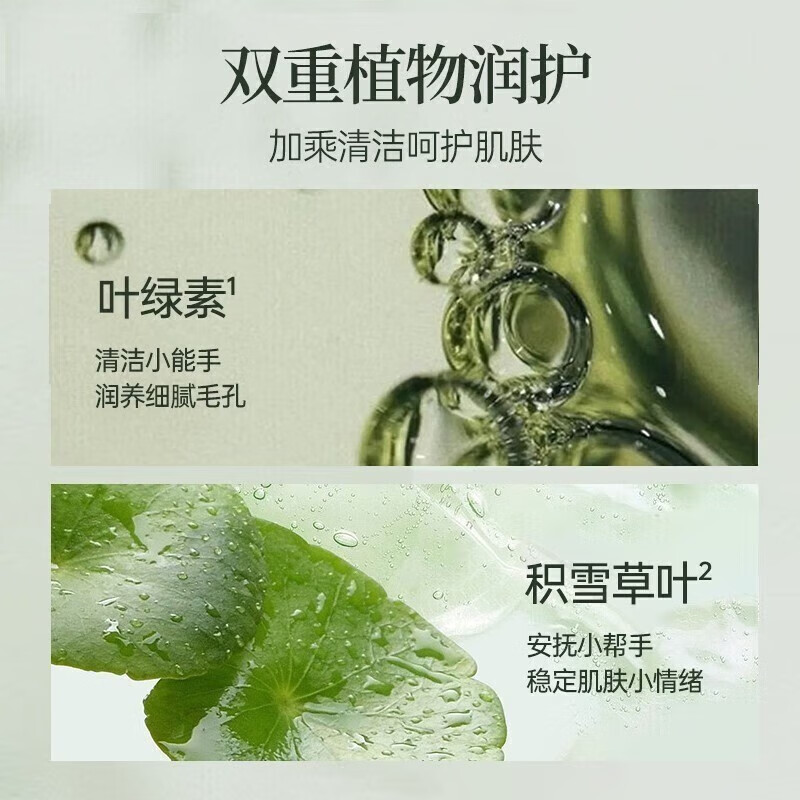 LOY HANC【2支￥19.8】BIUV叶绿素氨基酸细嫩洗面奶洁面泥亚马逊男女 1支装100ml【两件起购】