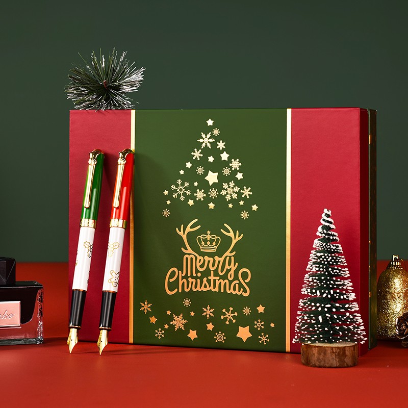 DUKE公爵圣诞钢笔墨水礼盒套装节日气氛时尚设计送小孩送朋友佳品流畅书写钢笔出水顺畅嘛？