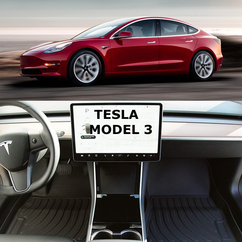 特斯拉model3高清图片,特斯拉model3高清壁纸 用于特斯拉model3改装内饰配件环保硬胶壳防水model3脚垫model3专用