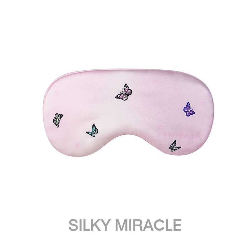 miracle 蝴蝶水晶真丝眼罩free系列睡眠遮光蚕丝眼罩 粉色蝴蝶眼罩