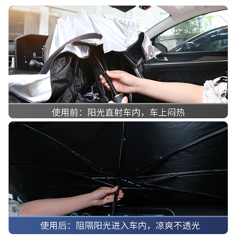 車仆（CHIEF）车仆汽车遮阳伞车窗遮阳帘防晒隔热遮阳挡前挡风玻璃板罩车载遮光 大号遮阳伞【三厢车/SUV/MPV】