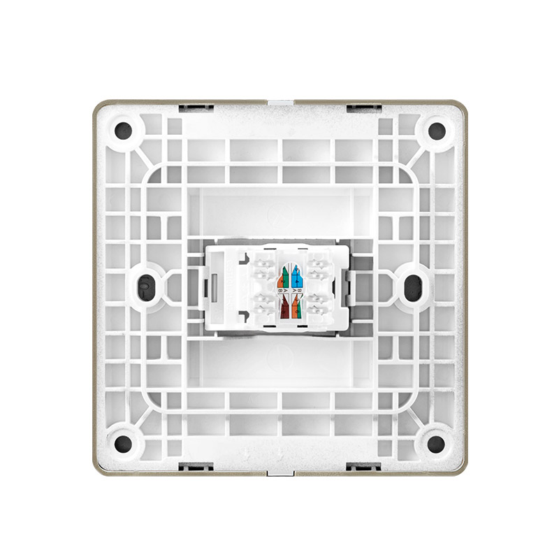 公牛(BULL) 开关插座 G07系列 一位电脑打线型六类插座 86型面板G07T102B(U6) 香槟金 暗装