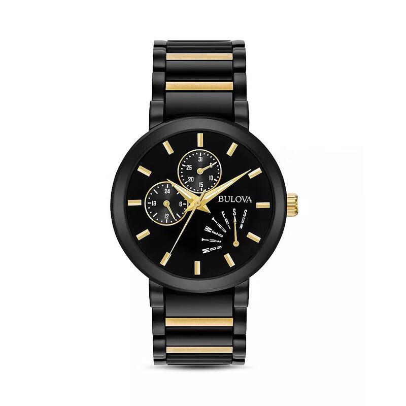 宝路华(bulova)男士手表 modern系列时尚黑金多功能石英男表 欧美腕表