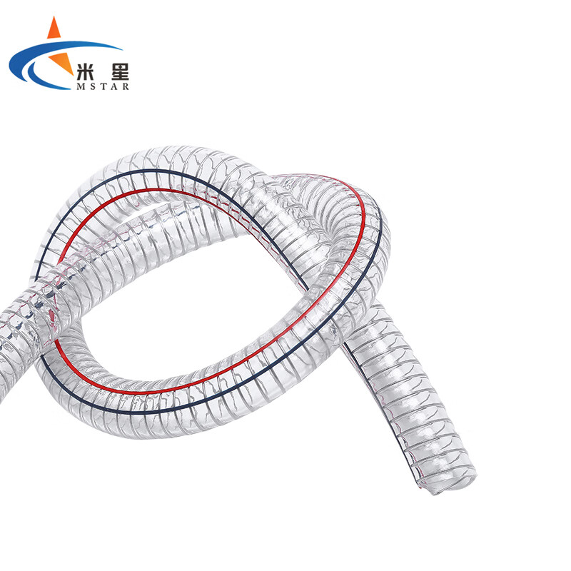 米星(mstar)pvc钢丝增强管 透明钢丝软管 输水钢丝胶管 内径110毫米壁