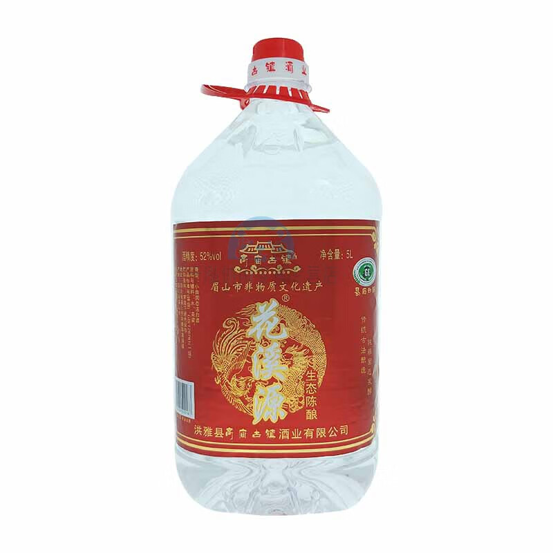 i四川洪雅高庙白酒花溪源52度5l桶装食高粱酿造清香型高度白酒 花溪源