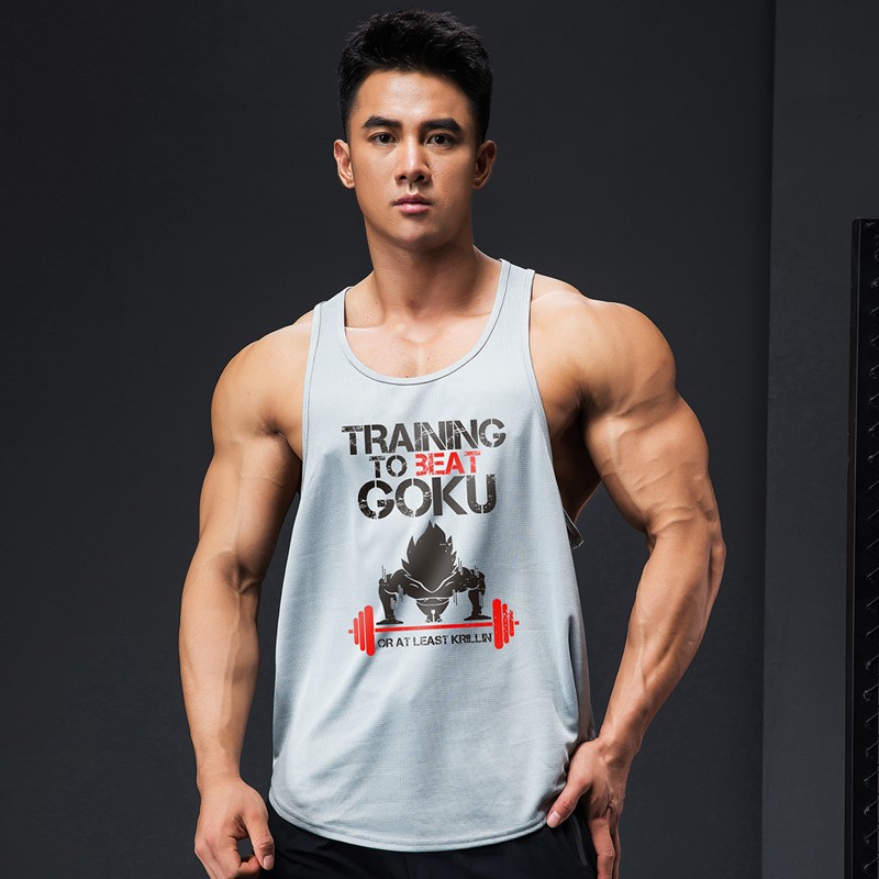 背心男士运动无袖速干衣弹力宽松透气肌肉训练工字训练潮款 银灰色 s