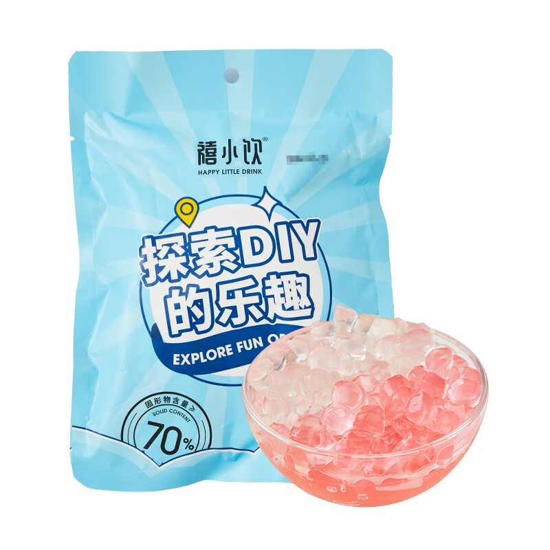 禧小饮 原味脆波波50g*5袋 水蜜桃寒天晶球奶茶小料啵啵晶球独立小