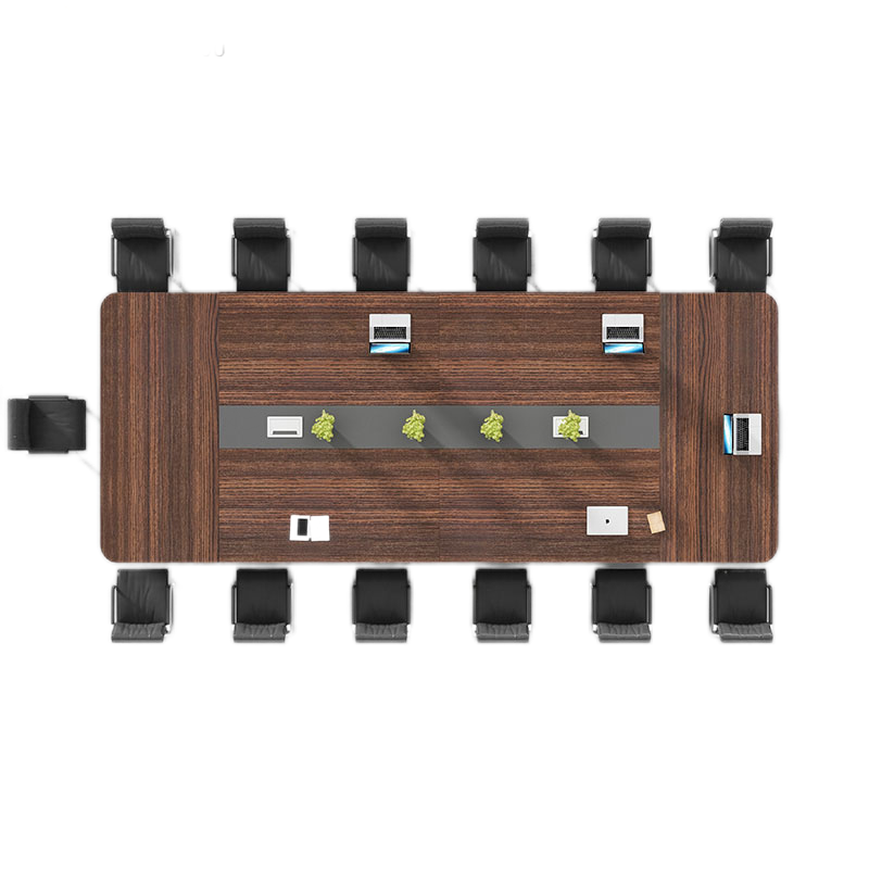锡田 办公家具 会议桌长桌培训桌椅组合办公桌洽谈桌 4.5米桌+16把会议椅