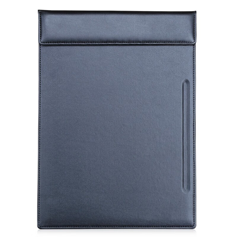 利蓝（LEADLAND）皮革会议夹写字垫板签约文件夹夹板商务办公用品资料夹子书写板垫活页定制LOGO A4黑色PU皮料A357