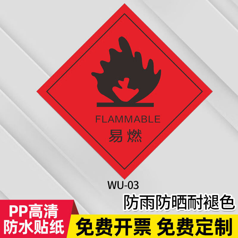 易燃液体标识危险品标牌化学品标识二级标识警示警告危险易燃易爆仓库