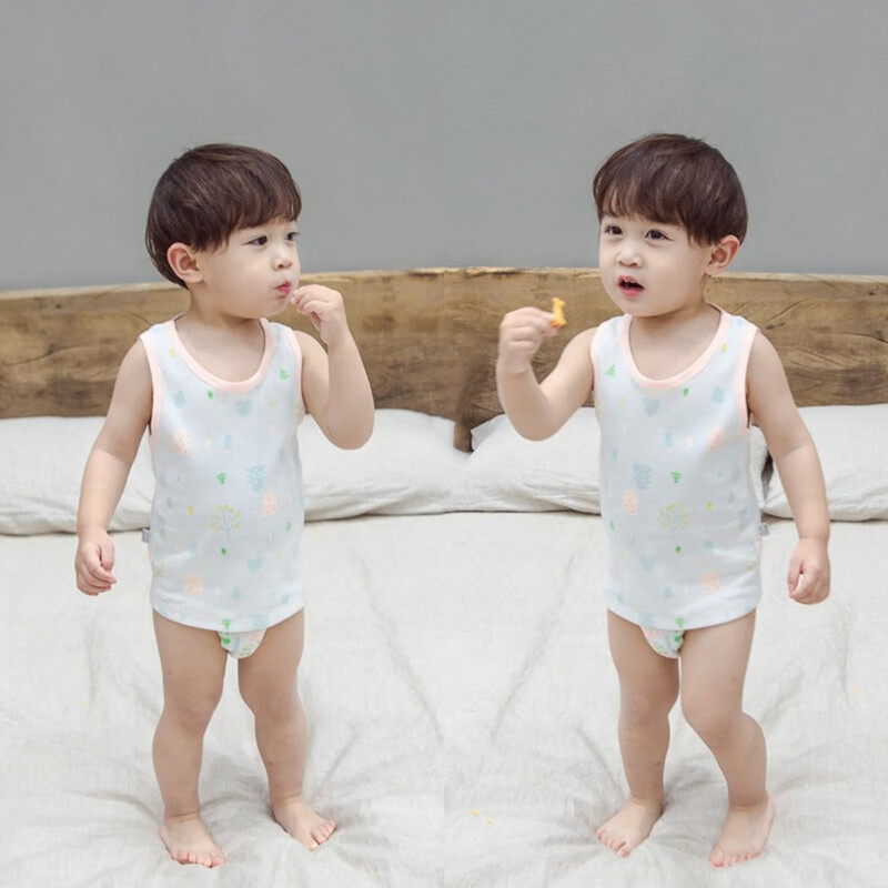 甜蜜礼物无骨背心婴幼儿童男女宝宝打底四季款内衣新生春夏秋冬季 无骨【四季款】背心-男童花色随机1件 110 110码【高100-110CM、重15-18KG】 京东折扣/优惠券