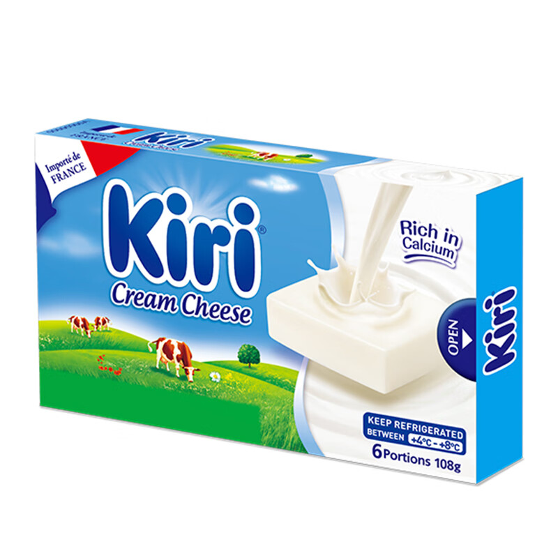 kiri凯芮涂奶油奶酪涂抹型营养早餐再制即食早餐面包奶酪芝士108g