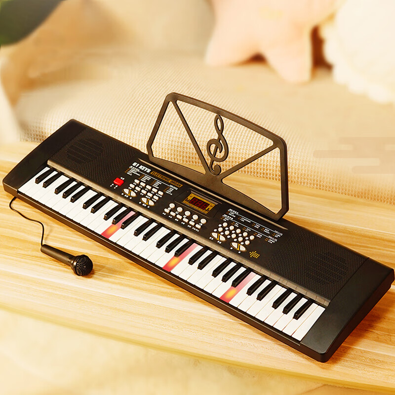 俏娃宝贝（QIAO WA BAO BEI）儿童电子琴小钢琴女孩宝宝3-6周岁小孩生日礼物智能灯光初学乐器