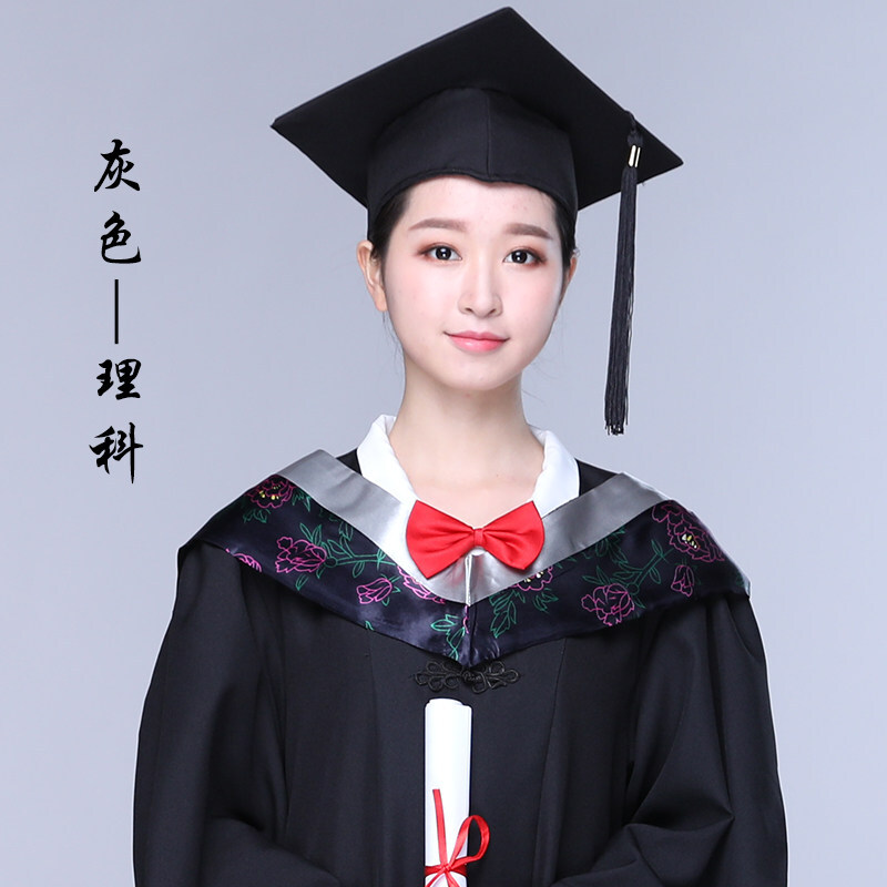 学位服大学毕业服装学士服礼服本科礼服学士服女粉色文理工科帽子