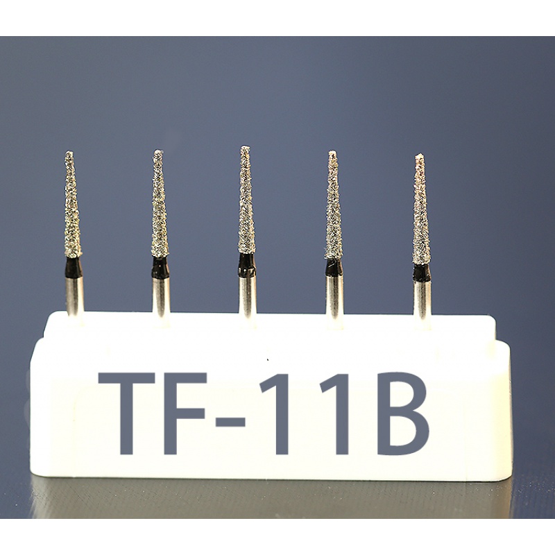 牙科车针高速手机金刚砂车针口腔黑钻球钻备牙定深 直角肩台tf11b5支